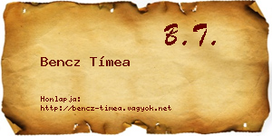 Bencz Tímea névjegykártya