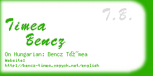 timea bencz business card